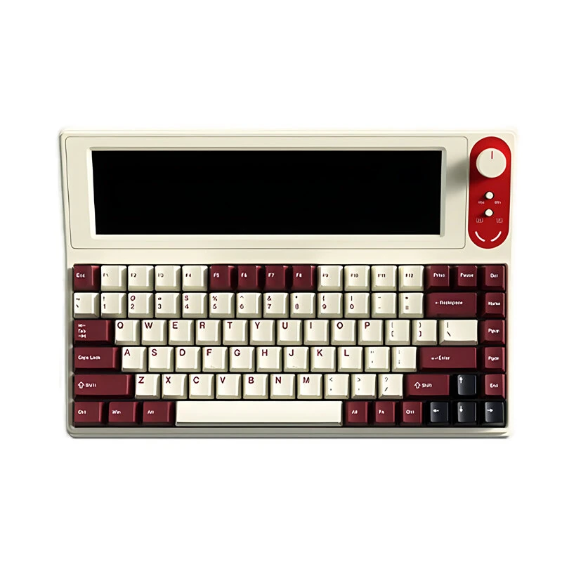 AJAZZ AKP846 84 Keys Smart Display Wired Mechanical Gaming Keyboard with 10.1-inch Color Screen Gasket Structure Hot Swappable PBT Keycaps Open Source Type-C Programmable 75% Layout Gaming Keyboard
