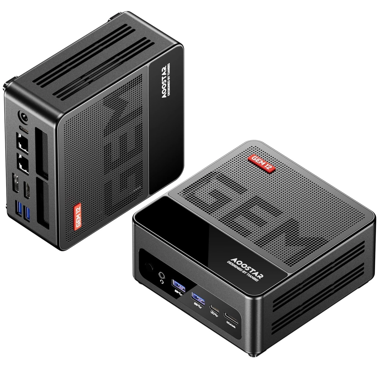 AOOSTAR GEM12 Max Mini PC Barebone (No RAM No SSD) AMD Ryzen 7 8745HS 8 Core 16-thread 4K Quad Screen Output WIFI6 BT5.2 HD USB4 Type-C Dual 2.5G LAN Mini Computer Desktop PC