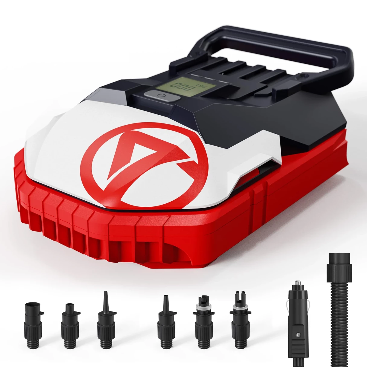 WaveRite 20PSI Air Pump for Paddle Board, High Pressure Electric Air Pump for Paddle Board Inflator and Deflator with 12 V DC Car Connector