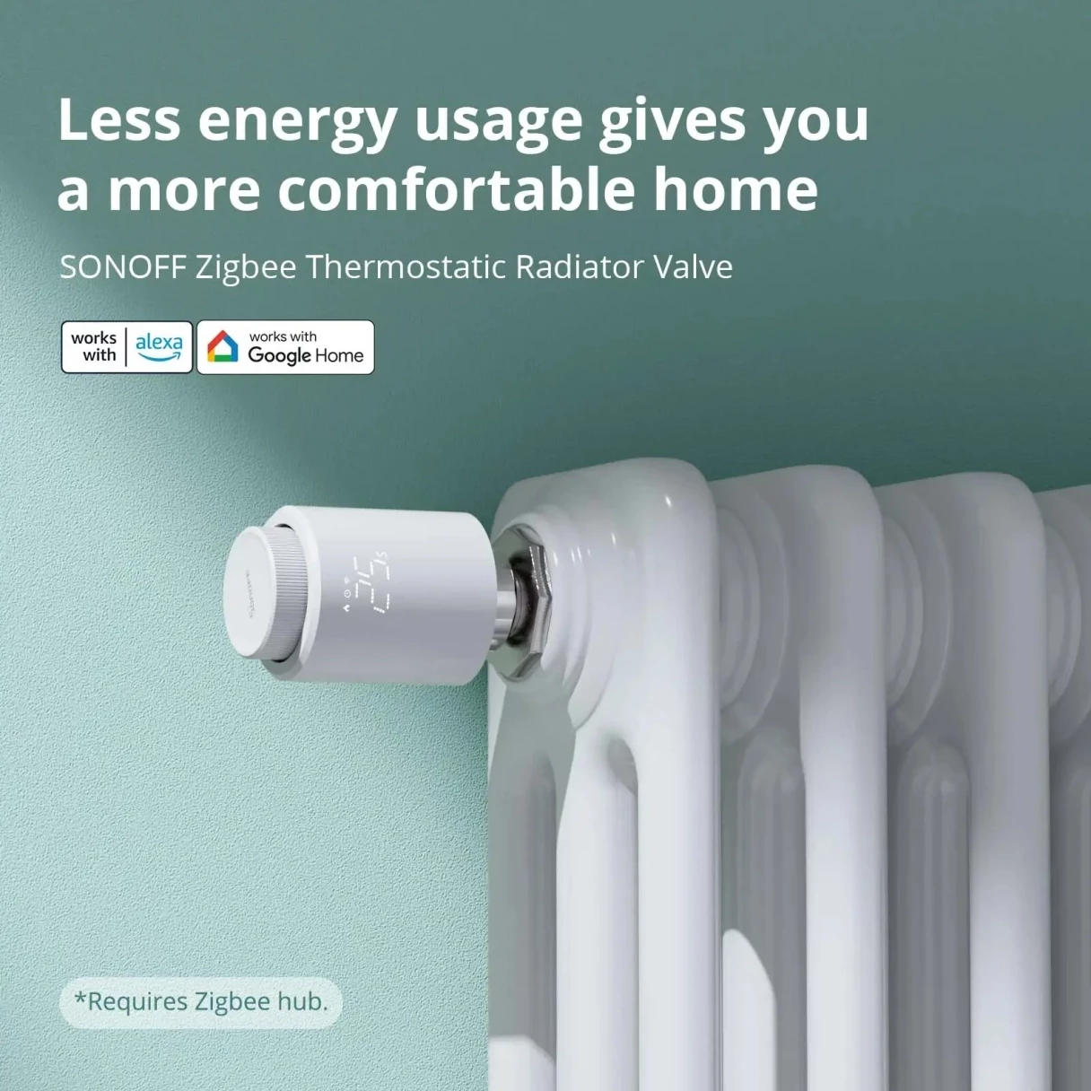 4Pcs SONOFF TRVZB Smart Zigbee3.0 Thermostatic Radiator Valve Intelligent Thermostat Temperature Controller APP&Voice Control Work with Alexa Google Home