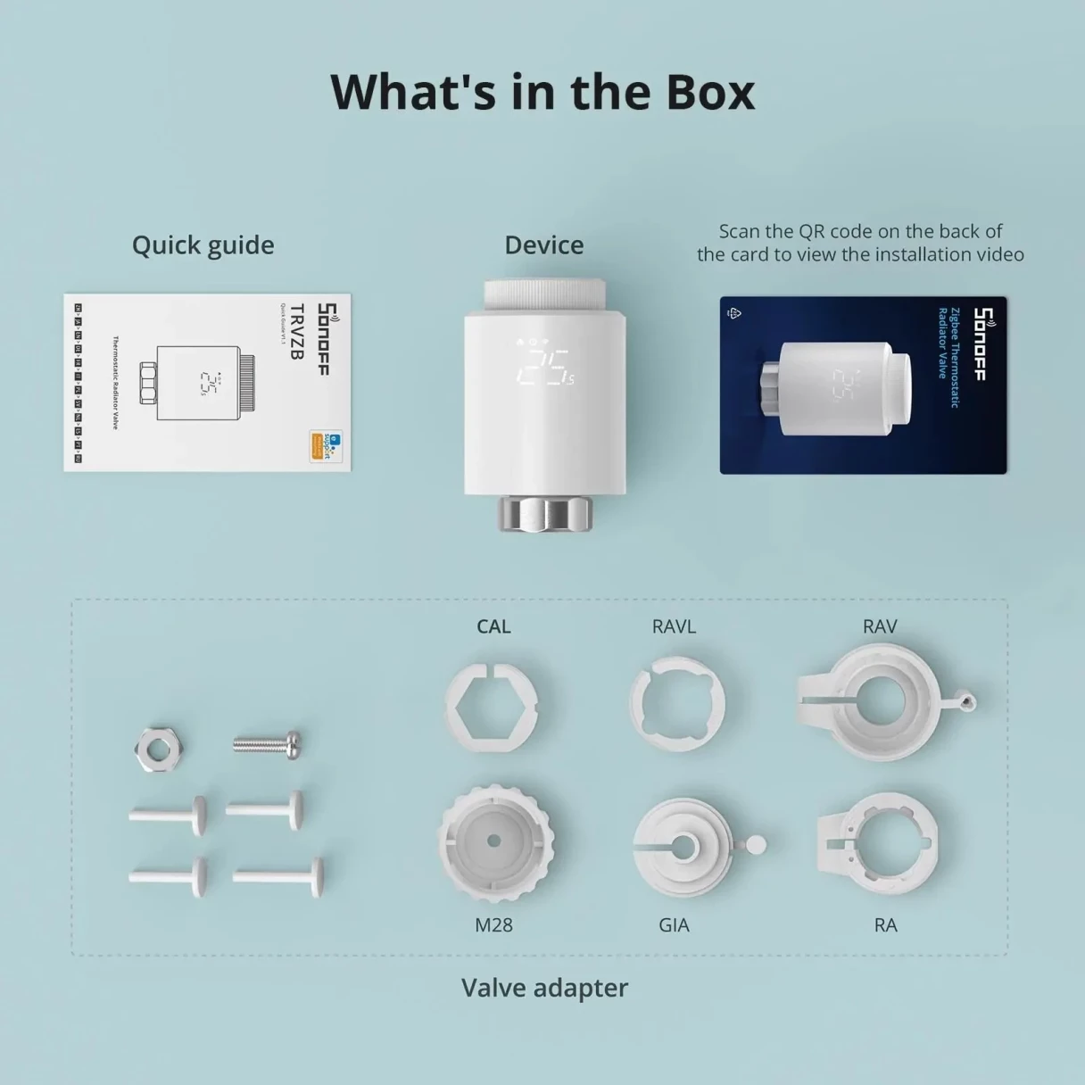 4Pcs SONOFF TRVZB Smart Zigbee3.0 Thermostatic Radiator Valve Intelligent Thermostat Temperature Controller APP&Voice Control Work with Alexa Google Home