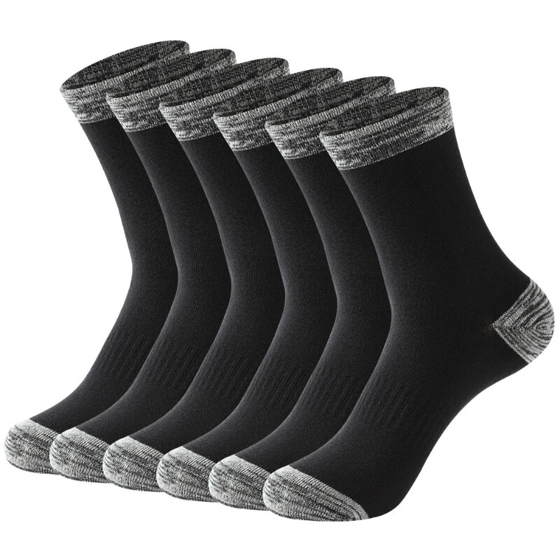 6 Pair Autumn Winter Men Socks Cotton Leisure Business Long Socks Walking Running Hiking Warm Socks For Male Plus Size 42-48