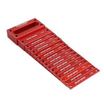 ENJOYWOOD Metric Gauge Blocks Set Aluminum Alloy Precision Measurement Red Color Convenient Storage Set Up Blocks