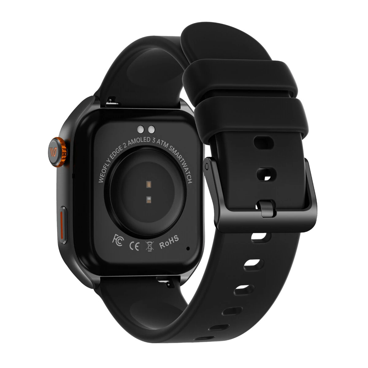 Weofly Edge 2 1.85inch AMOLED Curved Dislay 60Hz Refresh Rate Smooth 3ATM Waterproof Voice Assistant bluetooth Call Heart Rate Blood Oxygen Monitor Sleep Monitoring Breathing Exercise Stress Tracker Female Health Multi-sport Modes Smart Watch