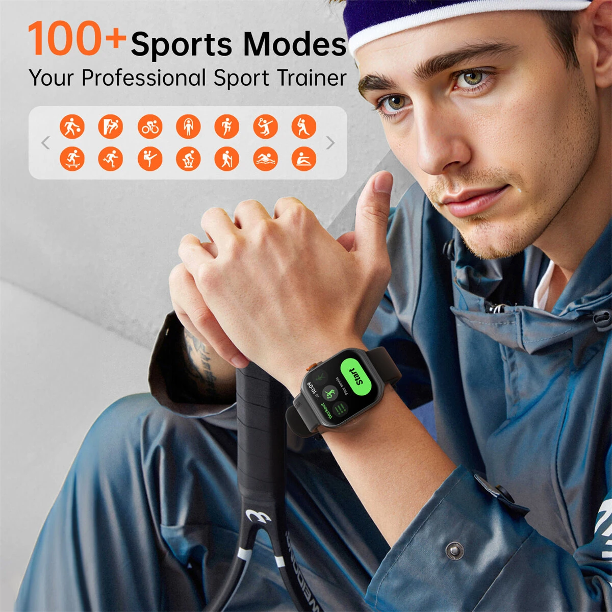 Weofly Edge 2 1.85inch AMOLED Curved Dislay 60Hz Refresh Rate Smooth 3ATM Waterproof Voice Assistant bluetooth Call Heart Rate Blood Oxygen Monitor Sleep Monitoring Breathing Exercise Stress Tracker Female Health Multi-sport Modes Smart Watch