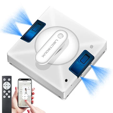 [EU Direct]Liectroux YW509 Robot Window Cleaner,4-Way Water Spray, Strong Vacuum, Smart Memory,Intelligent Navigation,Multiple Safety System, Frameless Works, Remote and App Control,Voice Pro