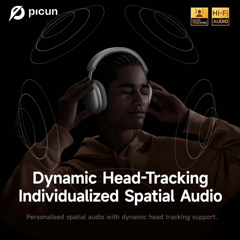 PICUN F8 Pro Wireless bluetooth 5.4 Headset Dual Noise Reduction Headphone ANC ENC Noise Cancelling 40mm Titanium-Plated Diaphragm Speaker AAC Audio 140H Playback Low Delay Removable Earmuffs Headphones with Mic