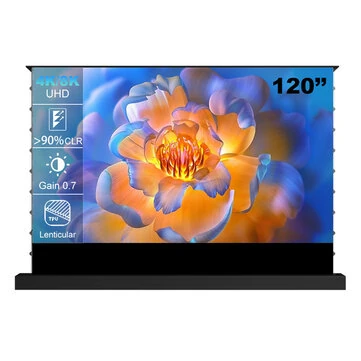 ProjeStar 120 Inch Electric Floor Rising UST Projector Screen 4K UHD ALR 170° Viewing Angle for Ultra Short Throw Laser Projectors Supports Daytime Viewing