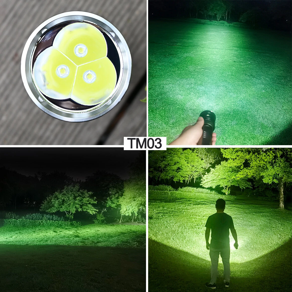 Astrolux® TM01 SFT90X LED 6500LM Long-Range Flashlight 1442m Beam for Search & Rescue, Hunting TM03 3* SST40 LED 6000LM Range With a 33140(15000mAh) Li-ion Battery Type-C Charging For Camping Dog Walking Cycling and Backyard Tasks