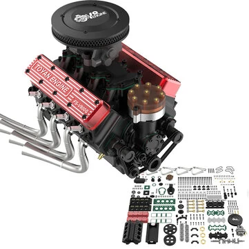 TOYAN FS-V800WGPC 1/10 Mini V8 Engine Model Run on Gas 28CC Four-Stroke V-shaped Eight-Cylinder Water Cooling Gasoline DIY Assembly Kit / Finished Science Education Discovery Toys Children Gi