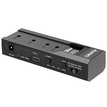 MAIWO Dual Bay M.2 NVME Case and SATA HDD Docking Station Type C 3.1 Docking Station 2.5"/3.5" HDD Enclosure Clone Duplicator Function