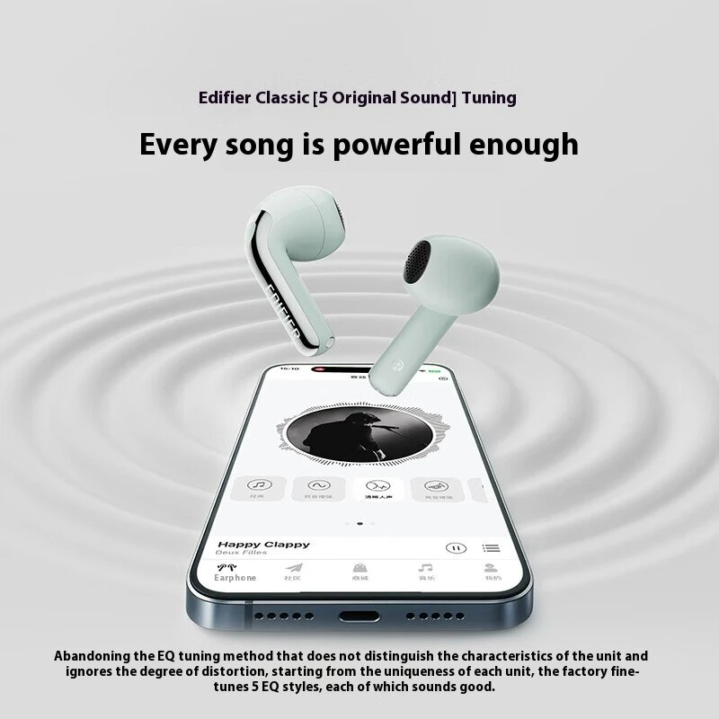 EDIFIER Lolli ANC TWS Earbuds bluetooth Earphone Adaptive Active Noise Cancelling ENC 4 Mic HD Calls 13mm Three Composite Strong Magnetic Drivers AI Real-time Translation 34H Playback Low Latency Semi-in-ear Sports Headphones