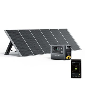 [EU Direct] Aferiy P210 2400W 2048Wh Portable Power Station Support APP +1* S400A1 400W Solar Panel, LiFePO4 Solar Generator UPS Pure Sine Wave Camping RV Home Emergency Portable Backup Power