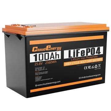 [EU Direct] Cloudenergy 24V 100Ah LiFePO4 Battery Pack 2560Wh Energy 6000+ Deep Cycles Backup Power Built-in 100A BMS Support in Series/Parallel, Perfect for Replacing Most of Backup Power, R