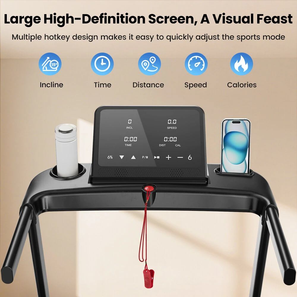 [EU Direct] Formill FT61 3.0HP Folding Treadmill - 13.5km/h Speed | 15° Incline | 300lbs Load | LED Display | Ultra-Quiet | Pro-Level Cushioning for Home Office Workout