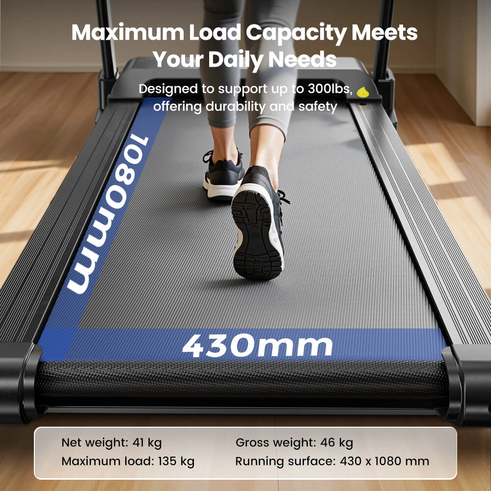 [EU Direct] Formill FT61 3.0HP Folding Treadmill - 13.5km/h Speed | 15° Incline | 300lbs Load | LED Display | Ultra-Quiet | Pro-Level Cushioning for Home Office Workout