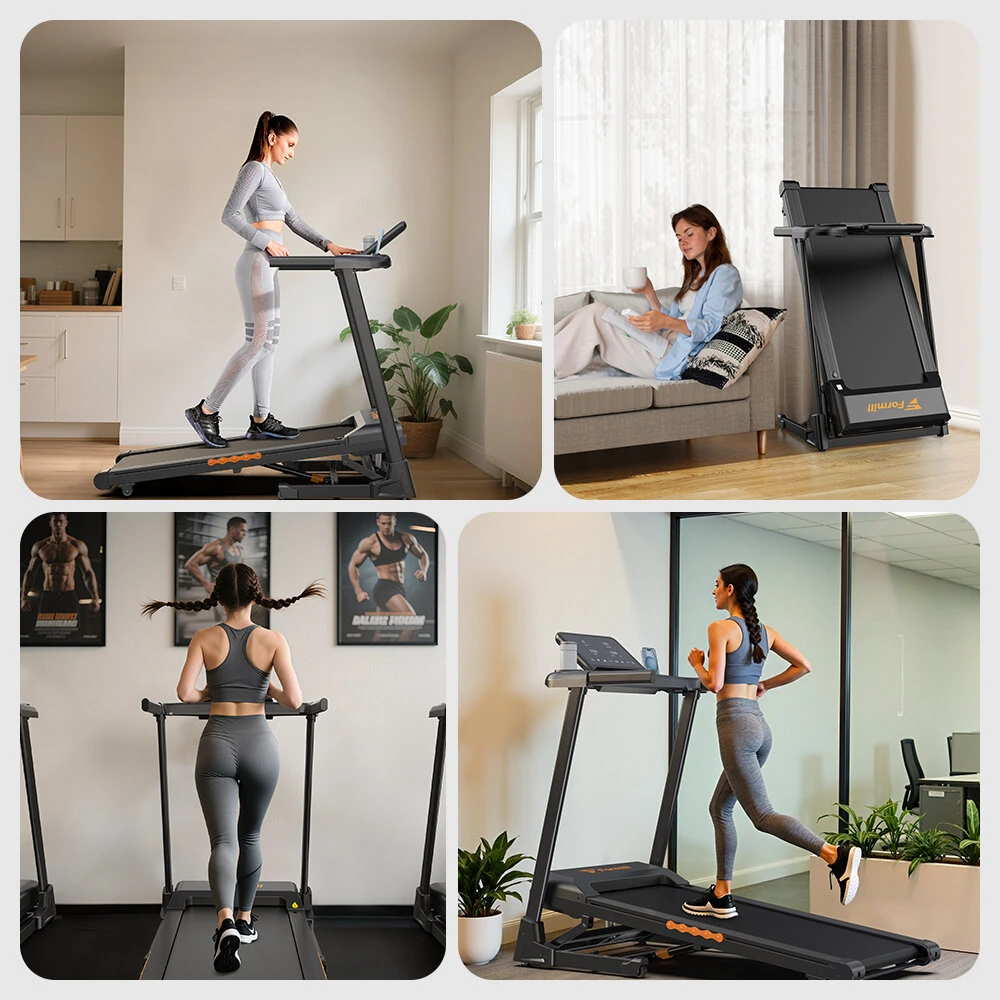 [EU Direct] Formill FT61 3.0HP Folding Treadmill - 13.5km/h Speed | 15° Incline | 300lbs Load | LED Display | Ultra-Quiet | Pro-Level Cushioning for Home Office Workout