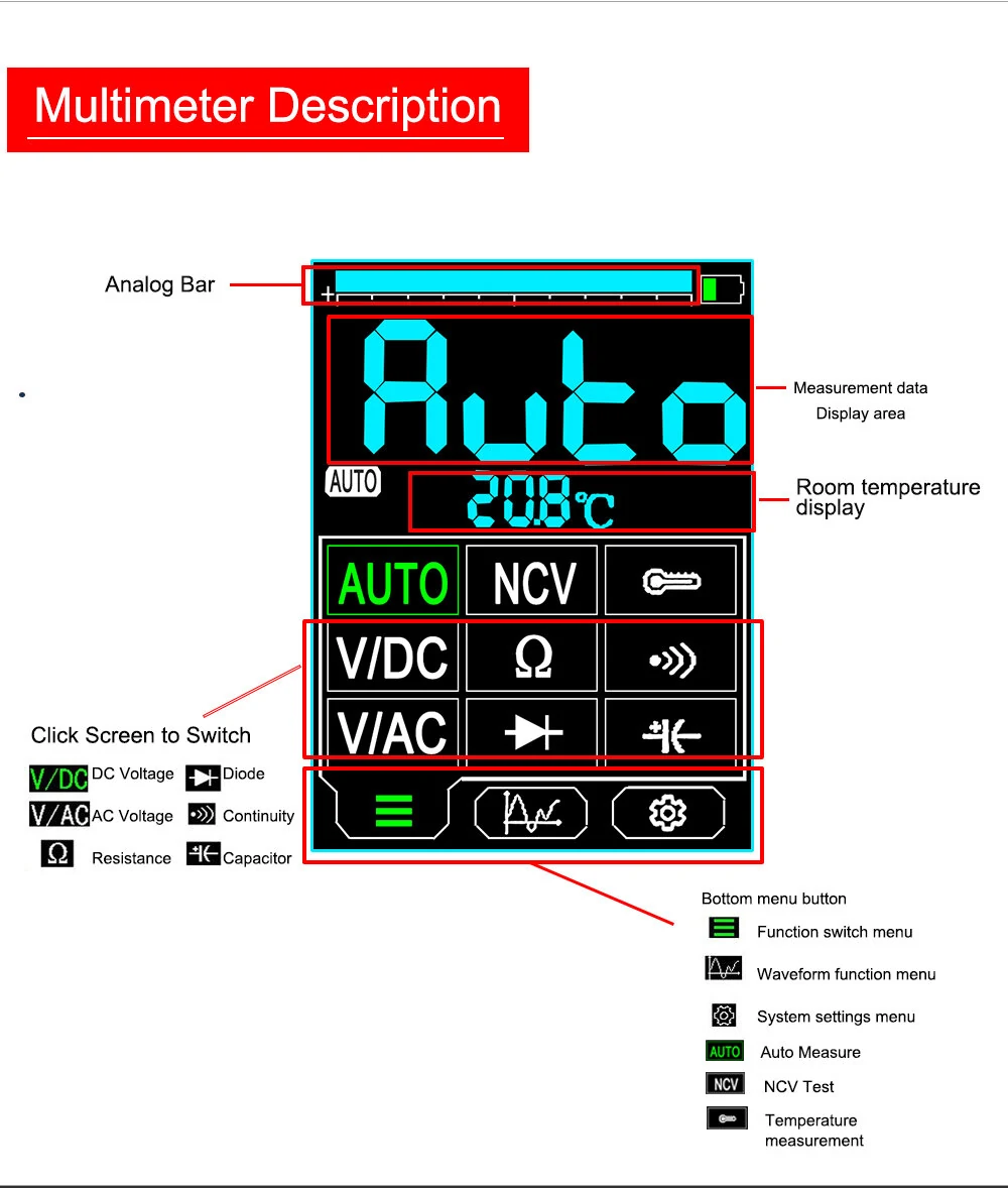 Mustool MT13S 2 In 1 192*192 Thermal Imager Multimeter 10000 Counts 2.8 Inch Touch Screen Electric Circuit Automobile Inspect IR Thermal Camera Multimeter