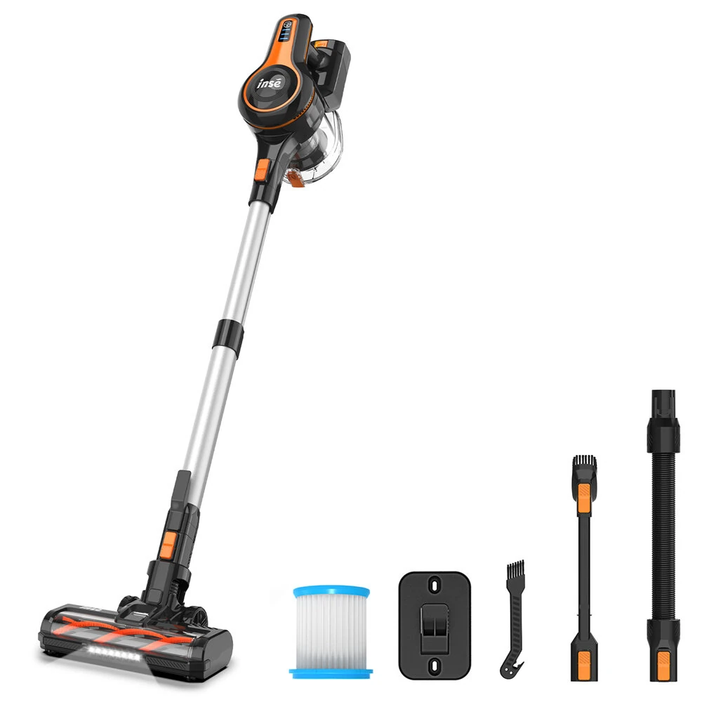 [EU Direct]INSE S680 Cordless Vacuum Cleaner Stick Vacuum with 20Kpa 250W Suction, Max 50 Min Runtime Rechargeable Vacuum Cleaner