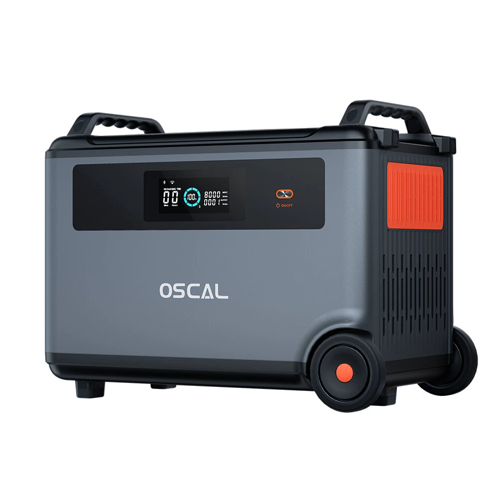 Blackview Oscal Powermax6000 Rugged Power Station with PM400 400W Foldable Solar Panel Set 3600Wh to 57600Wh LiFePO4 Battery Pack Power Station with 14 Outlets 5 LED Light Modes Morse Code Roller Power Backup for Emergency Communication Camping House