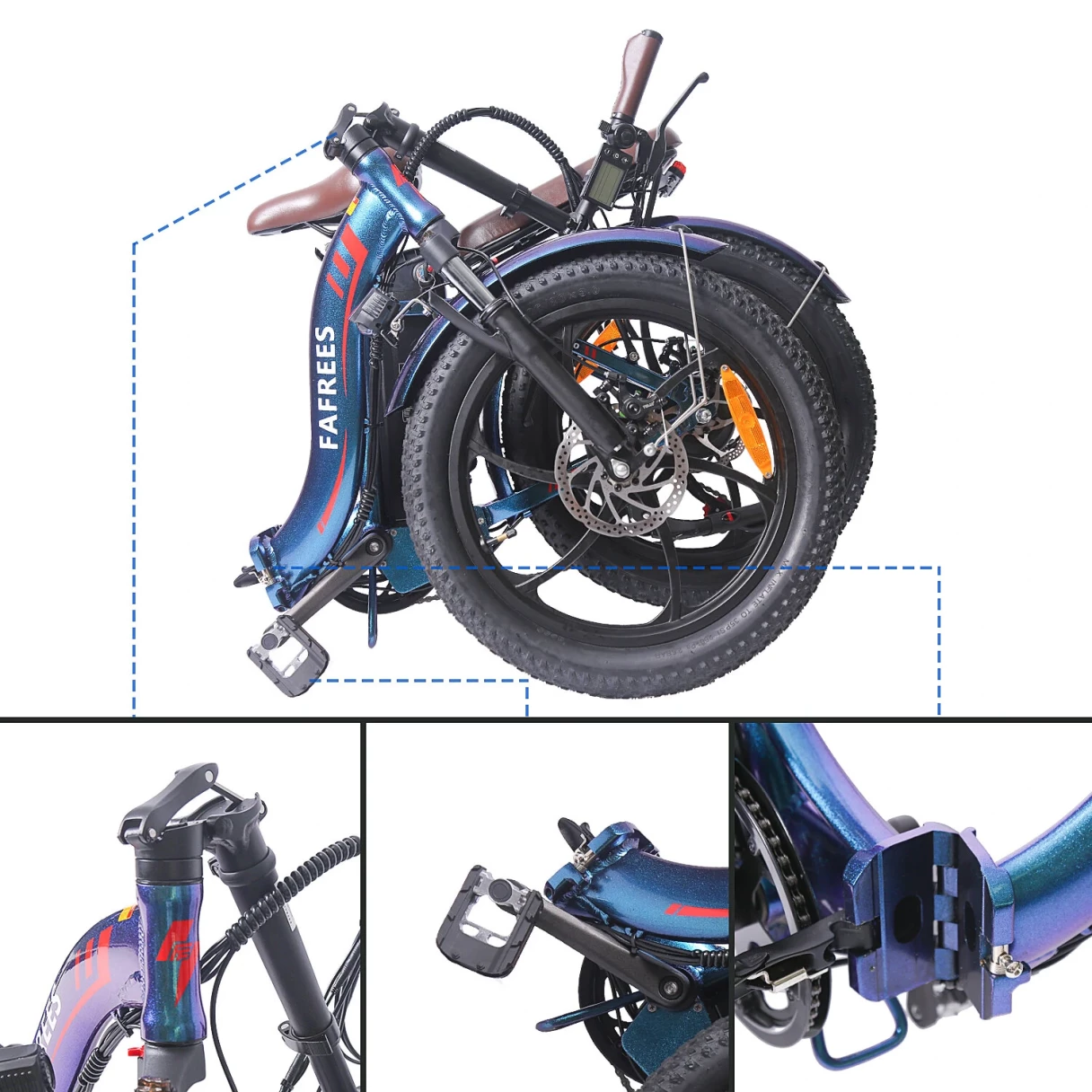 [EU DIRECT] FAFREES F20 PRO Electric Bike 36V 18AH Battery 250W Motor 20x3.0inch Tires 25KM/H Top Speed 120-150KM Max Mileage 150KG Max Load Folding Electric Bicycle