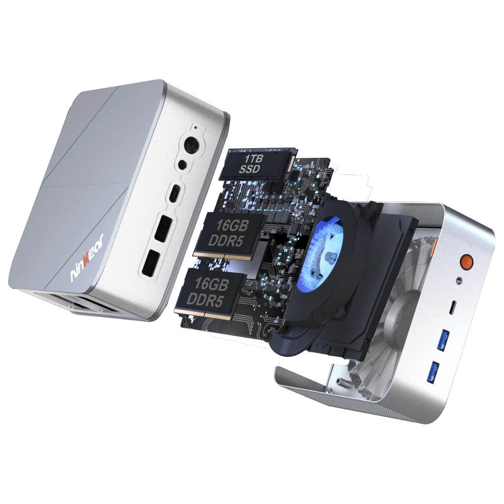 Ninkear M8 Mini PC AMD Ryzen 7 8745HS Octa Core 16 Threads 32GB DDR5 1TB SSD WIFI6 BT5.2 4K Triple Screen Output Type-C Dual 2.5G LAN Mini Computer Desktop PC
