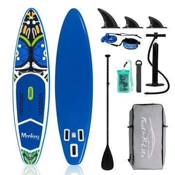 [EU Direct] Funwater 335cm 350cm Inflatable Stand Up Paddle Board with Air Pump Adjustable Paddle Travel Backpack Leash Waterproof Bag Adult Paddle Board-SUPFR01E SUPFR02E SUPFR01D SUPFR02D