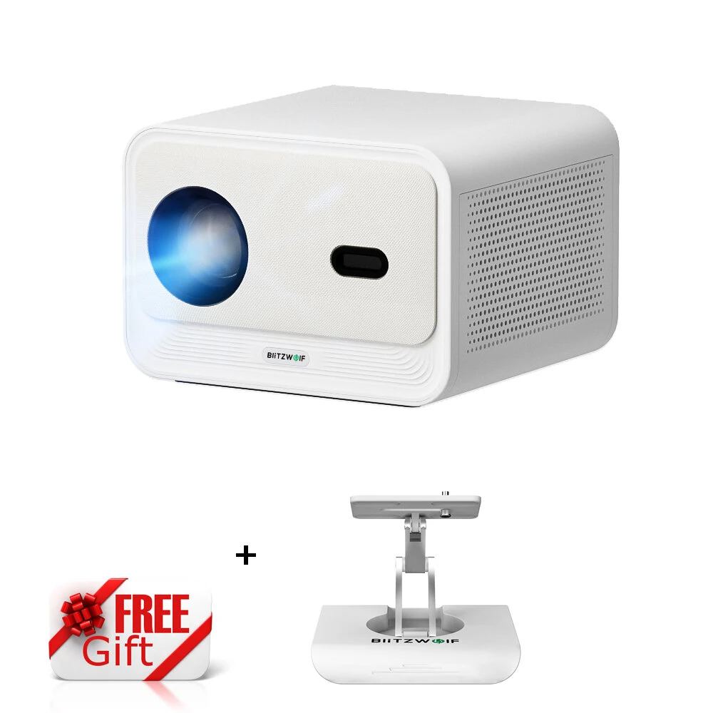 Blitzwolf®BW-V3Max Projector Water Cooling Android TV Auto Keystone Correction Electric Focus WIFI6 Noiseless Mini Outdoor Movie with VF4 Bracket