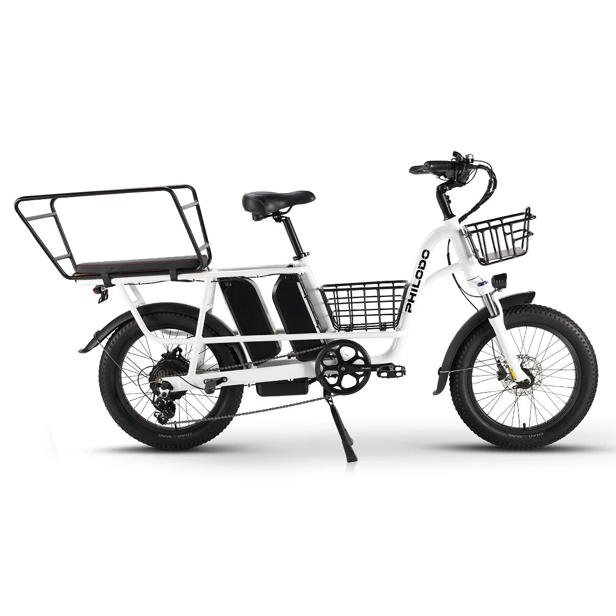 [EU DIRECT] PHILODO Traveller Electric Bike w/ Baskets & Rear Rack Shelf 48V 17.5Ah*2 Dual Batteries 750W Motor 20inch Tires 140KM Mileage Range 200KG Max Load Electric Bicycle