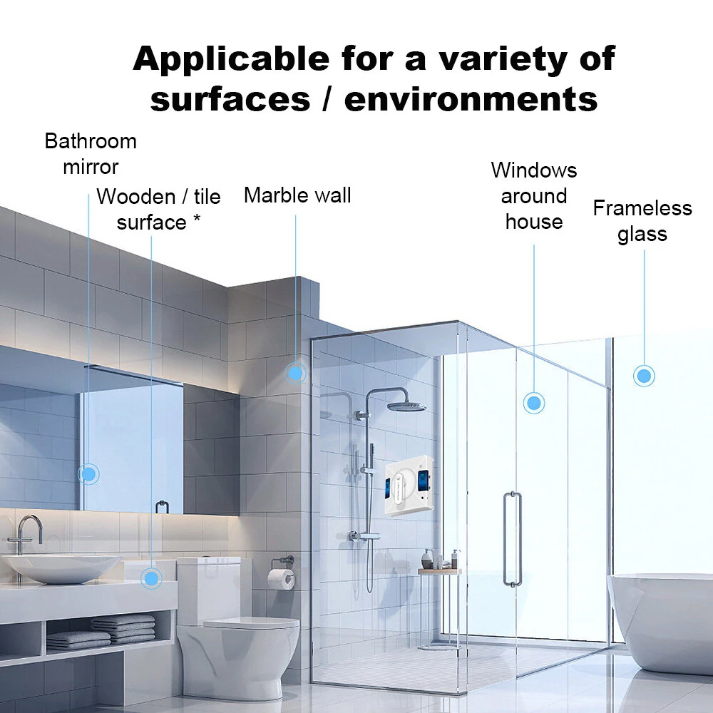 [EU Direct]Liectroux YW509 Robot Window Cleaner,4-Way Water Spray, Strong Vacuum, Smart Memory,Intelligent Navigation,Multiple Safety System, Frameless Works, Remote and App Control,Voice Prompts
