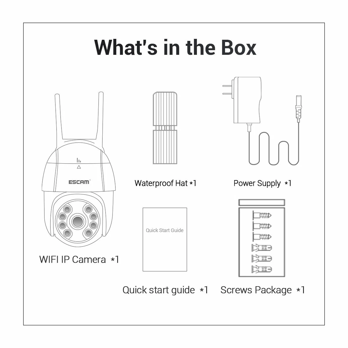ESCAM QF518 5MP Pan/Tilt AI Humanoid Detection Auto Tracking Cloud Storage Waterproof WiFi IP Camera with Two Way Audio Night Vision