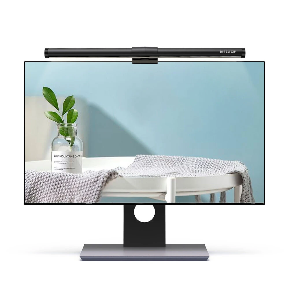 BlitzWolf® BW-CML2 Air Monitor Light Bar Touch Control Eye Protection Anti-Glare 300-1000Lux Adjustable Cool/Mix/Warm Light Color Temperature USB e-Reading Light for Home Office PC Computer
