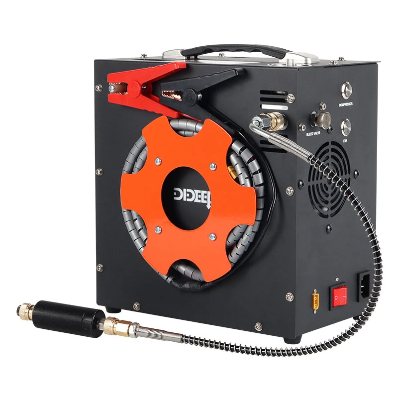 [EU Direct] DIDEEP 4500psi/300bar Automatic Air Compressor DC12V/AC110-220V Convenient High Pressure Compressor For Double Cylinders 12V Car Battery Auto Stop Diving Equipment Electric Air Inflator Pump