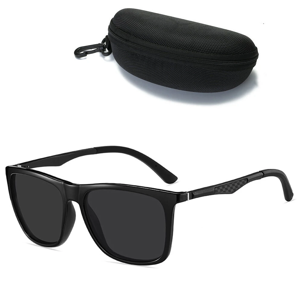 Fashion Black Square TAC Polarized Sunglasses UV400 Protection Sun Eyewear Glasses for Outdoor Cycling Driving Travel Fishing