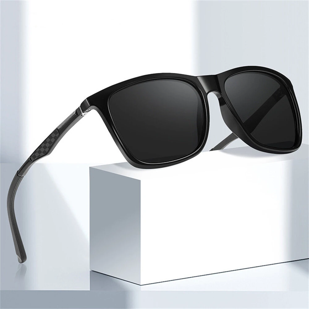 Fashion Black Square TAC Polarized Sunglasses UV400 Protection Sun Eyewear Glasses for Outdoor Cycling Driving Travel Fishing