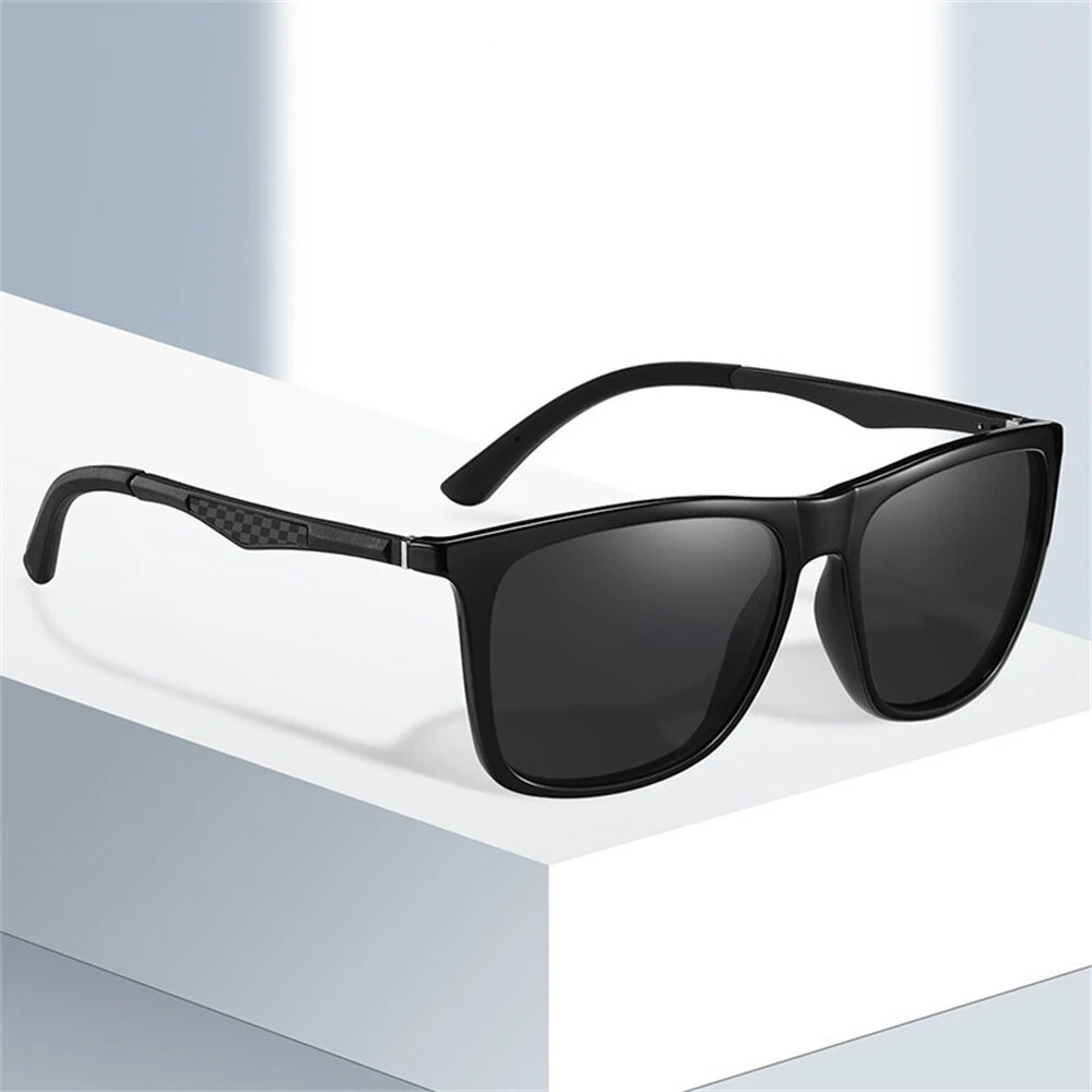 Fashion Black Square TAC Polarized Sunglasses UV400 Protection Sun Eyewear Glasses for Outdoor Cycling Driving Travel Fishing