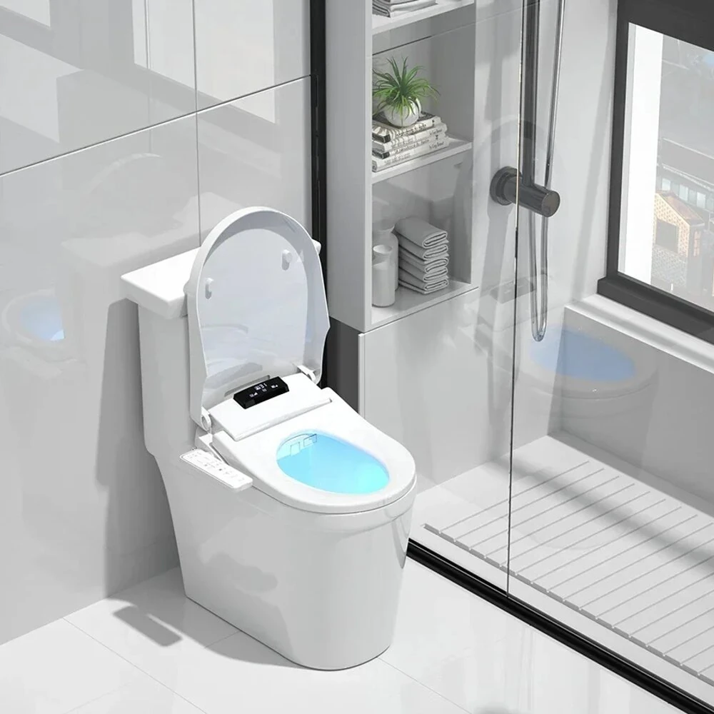 Smart Toilet Seat Cover Remote Control Automatic Bidet Heating Universal U Shape Flip Cover Plate Waterproof Multi-functional