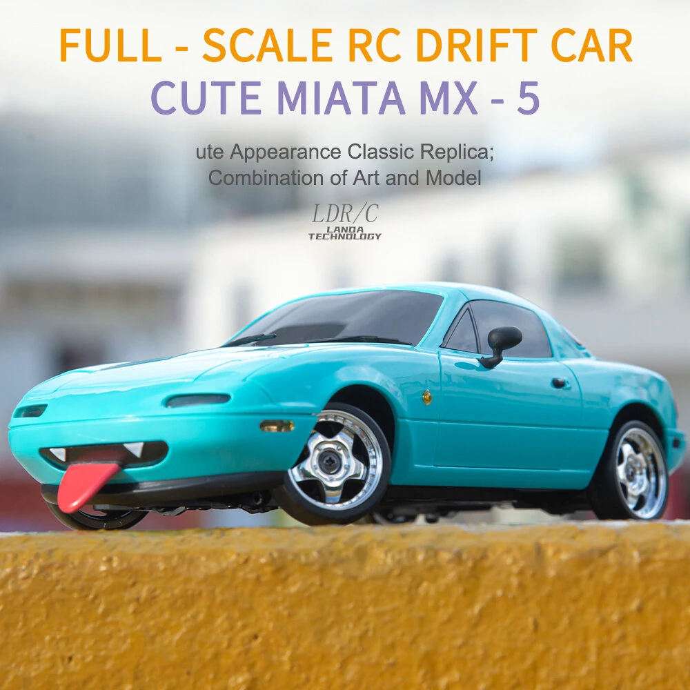 LDRC 1804 RTR 1/18 2.4G RWD RC Car Drift for Mazda MX-5 Gyro LED Light On-Road Full Proportional Racing Vehicles Models Toys