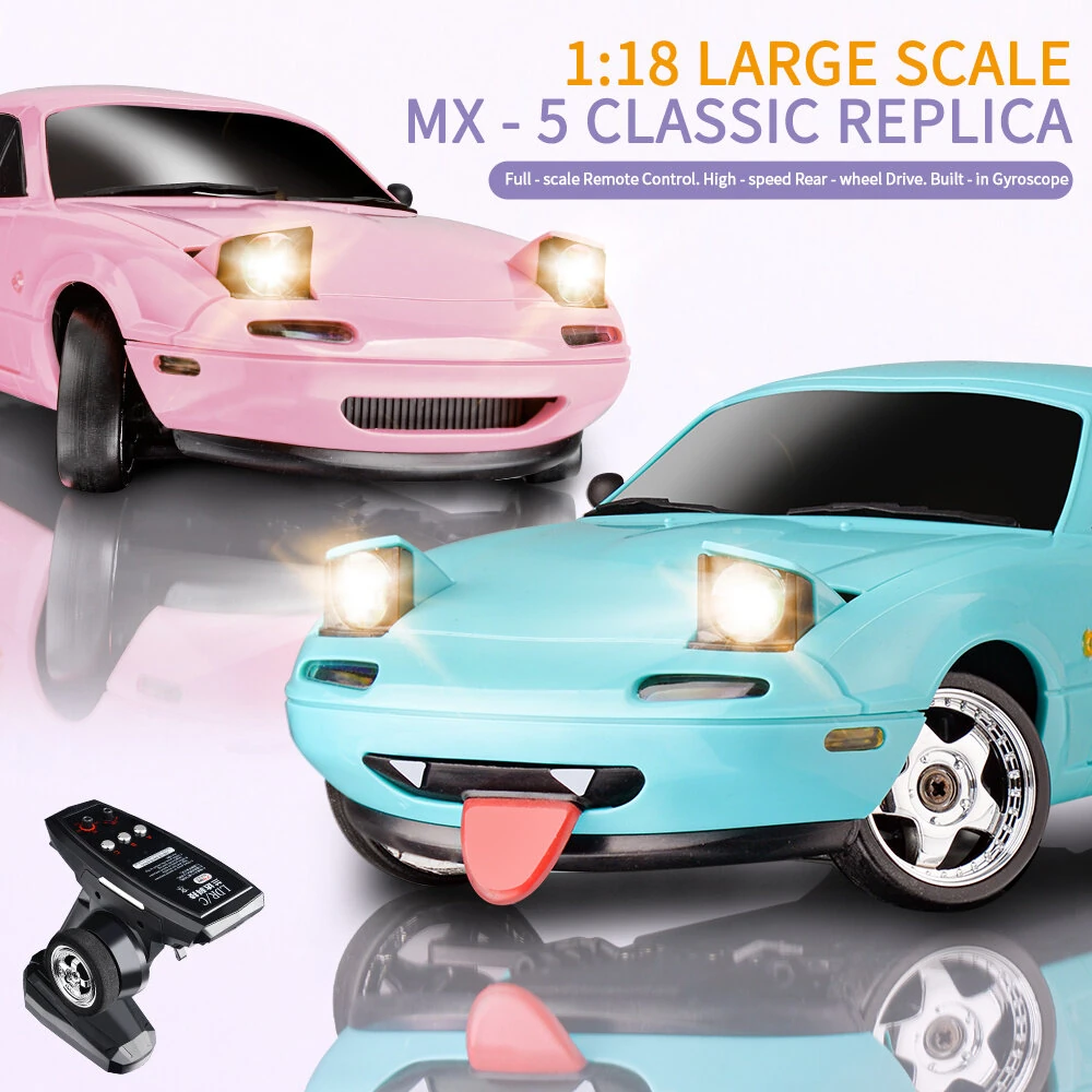 LDRC 1804 RTR 1/18 2.4G RWD RC Car Drift for Mazda MX-5 Gyro LED Light On-Road Full Proportional Racing Vehicles Models Toys