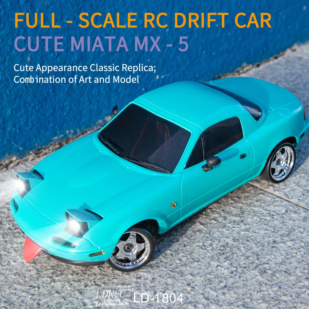 LDRC 1804 RTR 1/18 2.4G RWD RC Car Drift for Mazda MX-5 Gyro LED Light On-Road Full Proportional Racing Vehicles Models Toys
