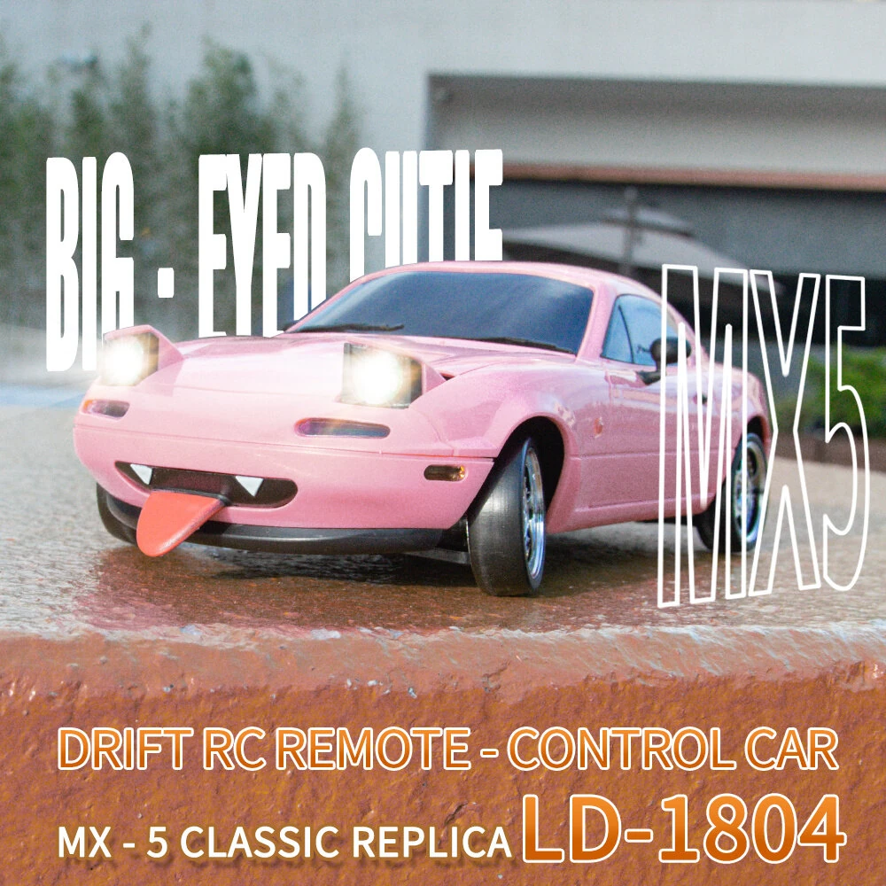 LDRC 1804 RTR 1/18 2.4G RWD RC Car Drift for Mazda MX-5 Gyro LED Light On-Road Full Proportional Racing Vehicles Models Toys