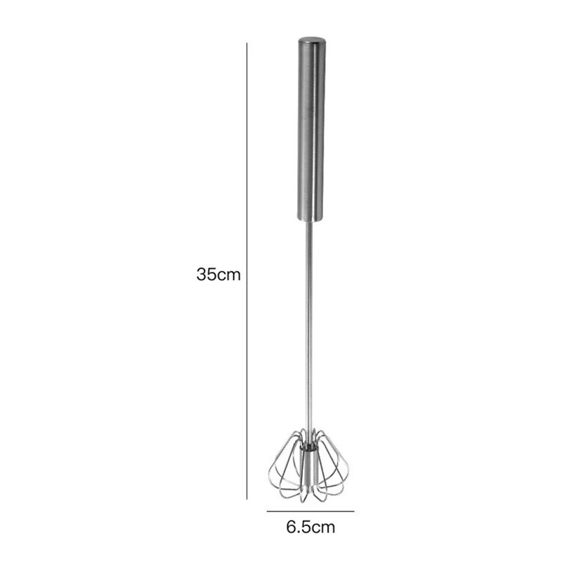 Stainless Steel Semi-Automatic Egg Beater Press Rotating Egg Beater Stir Bar Household Cream Egg Mixer Baking Gadget