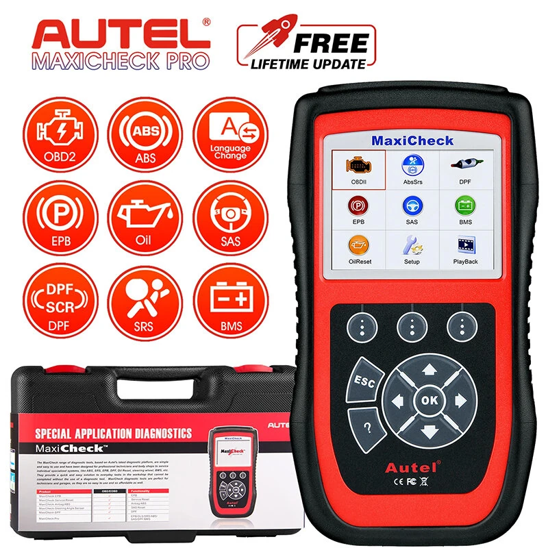Autel Maxicheck Pro OBD2 Scanner Car Diagnostic Service Tool Oil Reset ABS Airbag SAS EPB DPF Supports 12 Languages