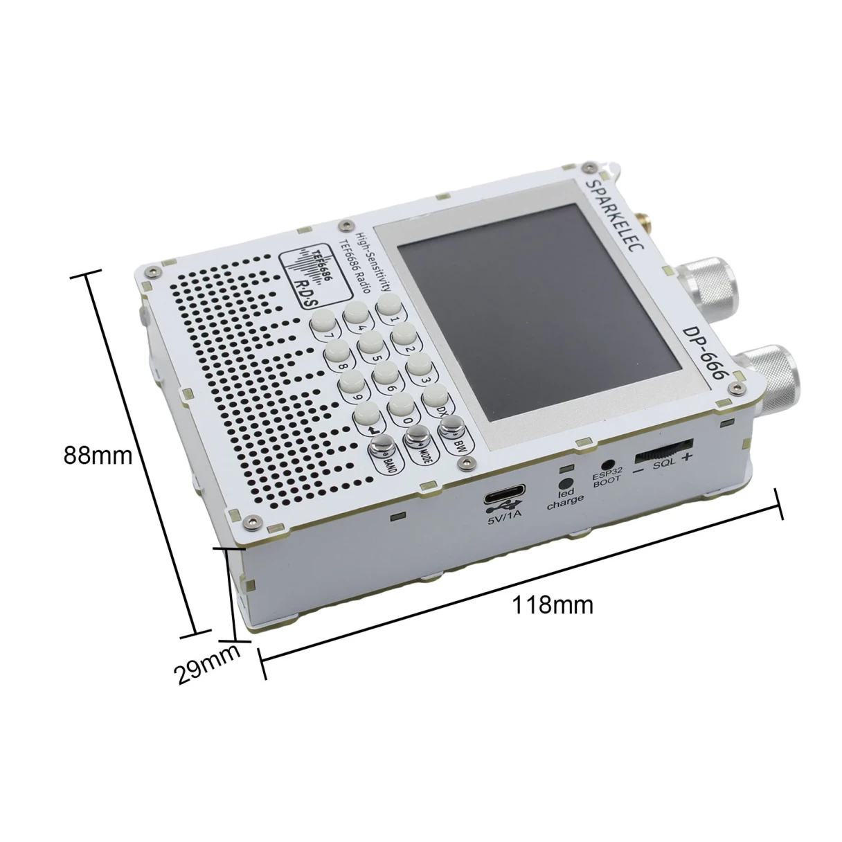 TEF6686 Full Band DP666 Shortwave Radio ESP32 FM/LW/MW/SW High Sensitivity Radio with 2.8 inch IPS Touch Screen