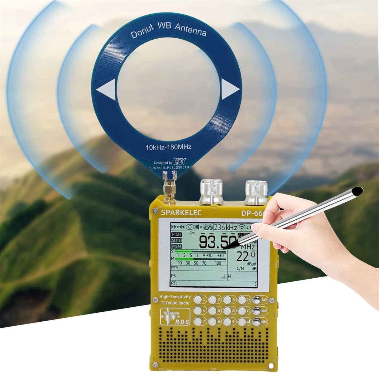 TEF6686 Full Band DP666 Shortwave Radio ESP32 FM/LW/MW/SW High Sensitivity Radio with 2.8 inch IPS Touch Screen