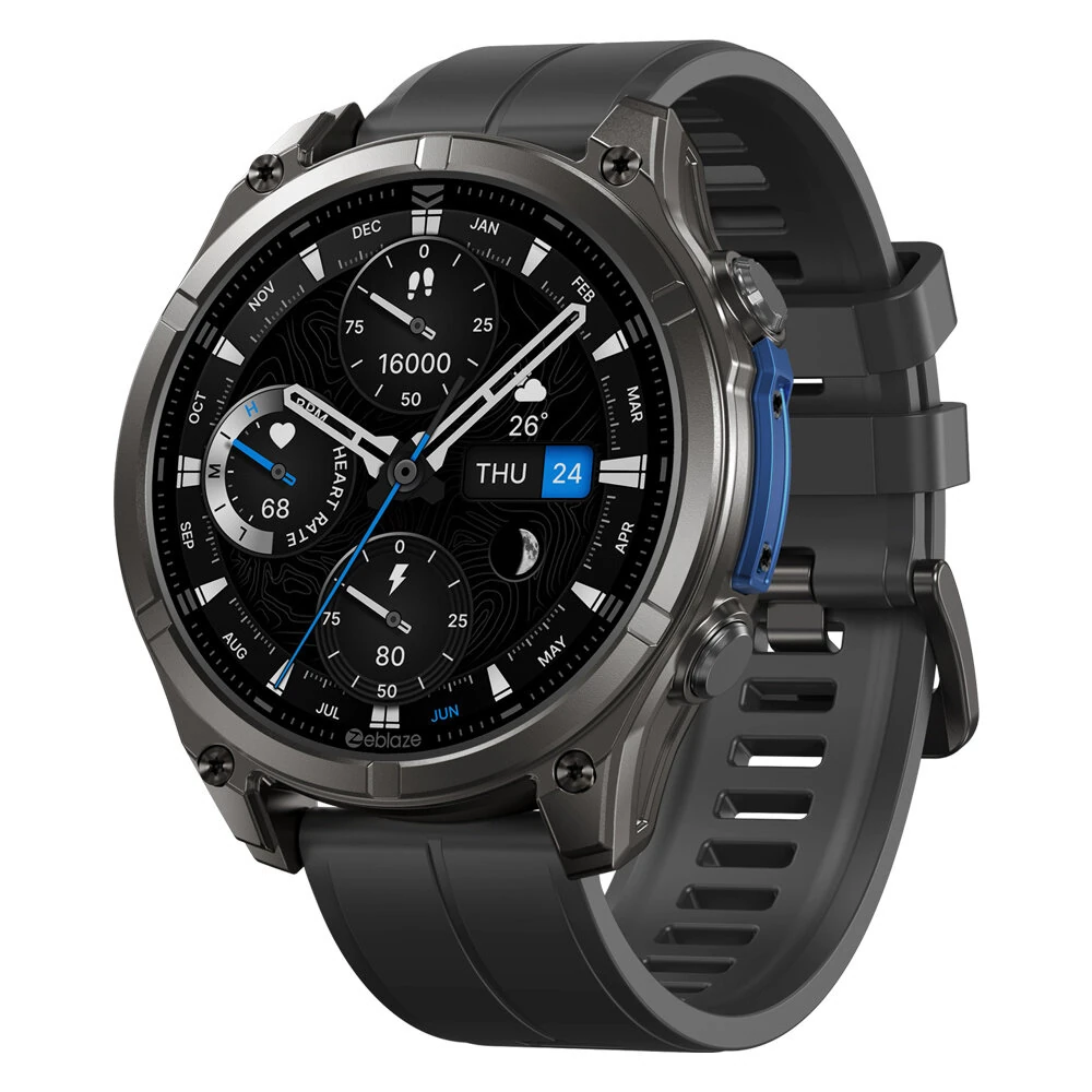 [World Premiere]Zeblaze Vibe 8 1.43-inch AMOLED 818H SapphireLens Built-in LED Flashlight 60 Days Battery Life 5ATM&IP69K Waterproof bluetooth Call Heart Rate Blood Pressure Blood Oxygen Monitor Sleep Monitoring Multi-sport Modes Smart Watch