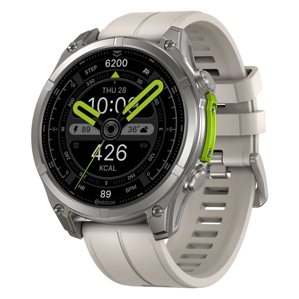 [World Premiere]Zeblaze Vibe 8 1.43-inch AMOLED 818H SapphireLens Built-in LED Flashlight 60 Days Battery Life 5ATM&IP69K Waterproof bluetooth Call Heart Rate Blood Pressure Blood Oxygen Monitor Sleep Monitoring Multi-sport Modes Smart Watch