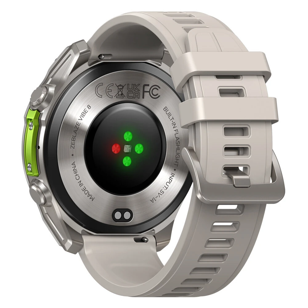 [World Premiere]Zeblaze Vibe 8 1.43-inch AMOLED 818H SapphireLens Built-in LED Flashlight 60 Days Battery Life 5ATM&IP69K Waterproof bluetooth Call Heart Rate Blood Pressure Blood Oxygen Monitor Sleep Monitoring Multi-sport Modes Smart Watch