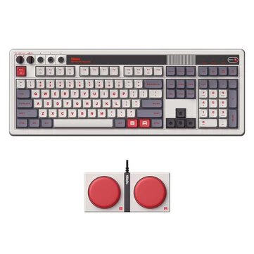 8BitDo Retro108 Tri-mode Mechanical Gaming Keyboard 108 Keys  with Programmable Keys Top-mount Structure Hot Swappable PBT Dye-Sublimation N-Key Rollover E-sports PC Gamer Keyboards