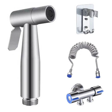 Handheld Bidet Sprayer Set Stainless 304 Steel Spray Gun Shower Handheld Toilet Bidet Faucet Sprayer Shower Nozzle Self-cleaning